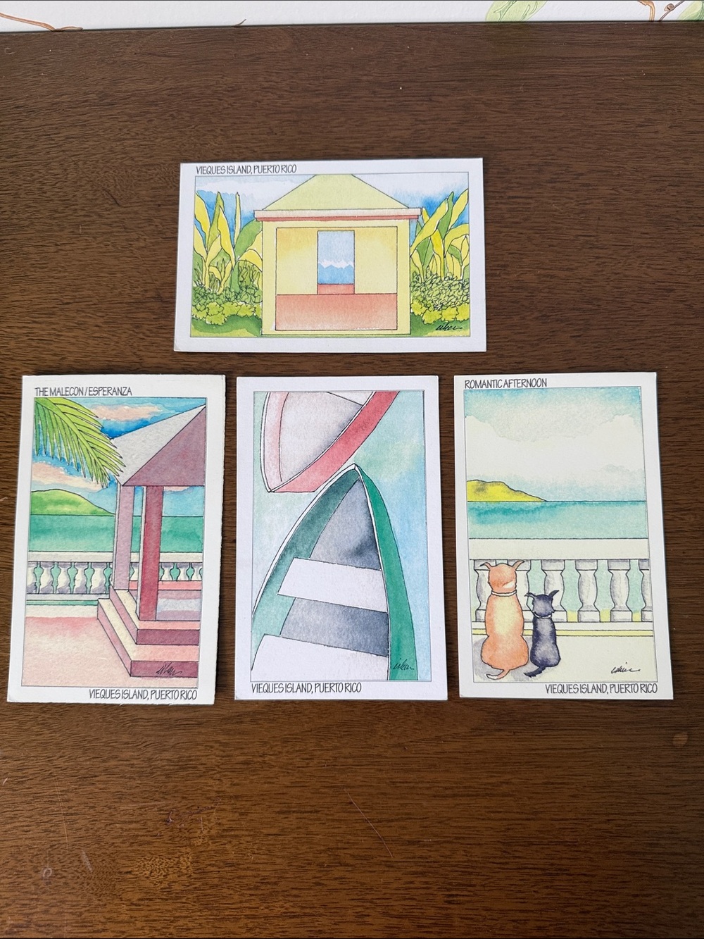 Virtues Island Puerto Rico Pastel Watercolor Postcards - 2002